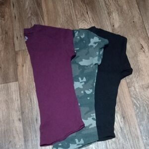 3 Womens Waffle Knit Henley layering long sleeve pull on shirts Outdoor Wear